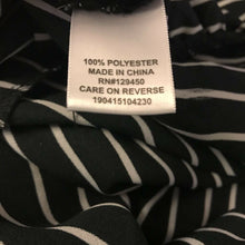 Load image into Gallery viewer, ELLE Womens Blouse Black White Stripe Short Sleeve Off Shoulder Ruched Ruffle L