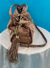 Load image into Gallery viewer, G.I.L I Large Snakeskin Patte Leather Bag Purse Cross Body Excellent Cond GILI