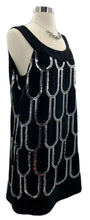 Load image into Gallery viewer, Dressbarn Womens Shift Dress Black Stretch Short Scoop Neck Sequin Petites 12 P