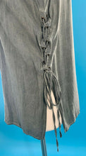 Load image into Gallery viewer, She & Sky Army Green Distressed Button Down Side Tie Shirt L