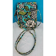 Load image into Gallery viewer, Vera Bradley Island Blooms Mini Hipster Crossbody Lime Aqua Black