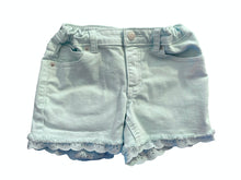 Load image into Gallery viewer, Cat &amp; Jack Girls Light Blue Lace Trimmed Shorts Size 7/8
