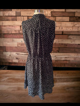 Load image into Gallery viewer, Rich and Beautiful Black Polka Dot Dress Size L
