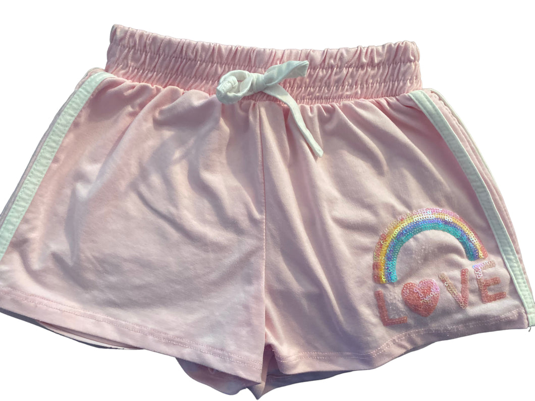 Btween Girls Pink Shorts Sequin Rainbow Size 7
