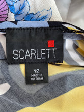 Load image into Gallery viewer, Scarlett Yellow Black Pattern Dress V Neck and Back Size 12
