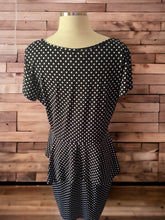 Load image into Gallery viewer, J.B.S. LTD. Black White Polkadot Dress Size 14

