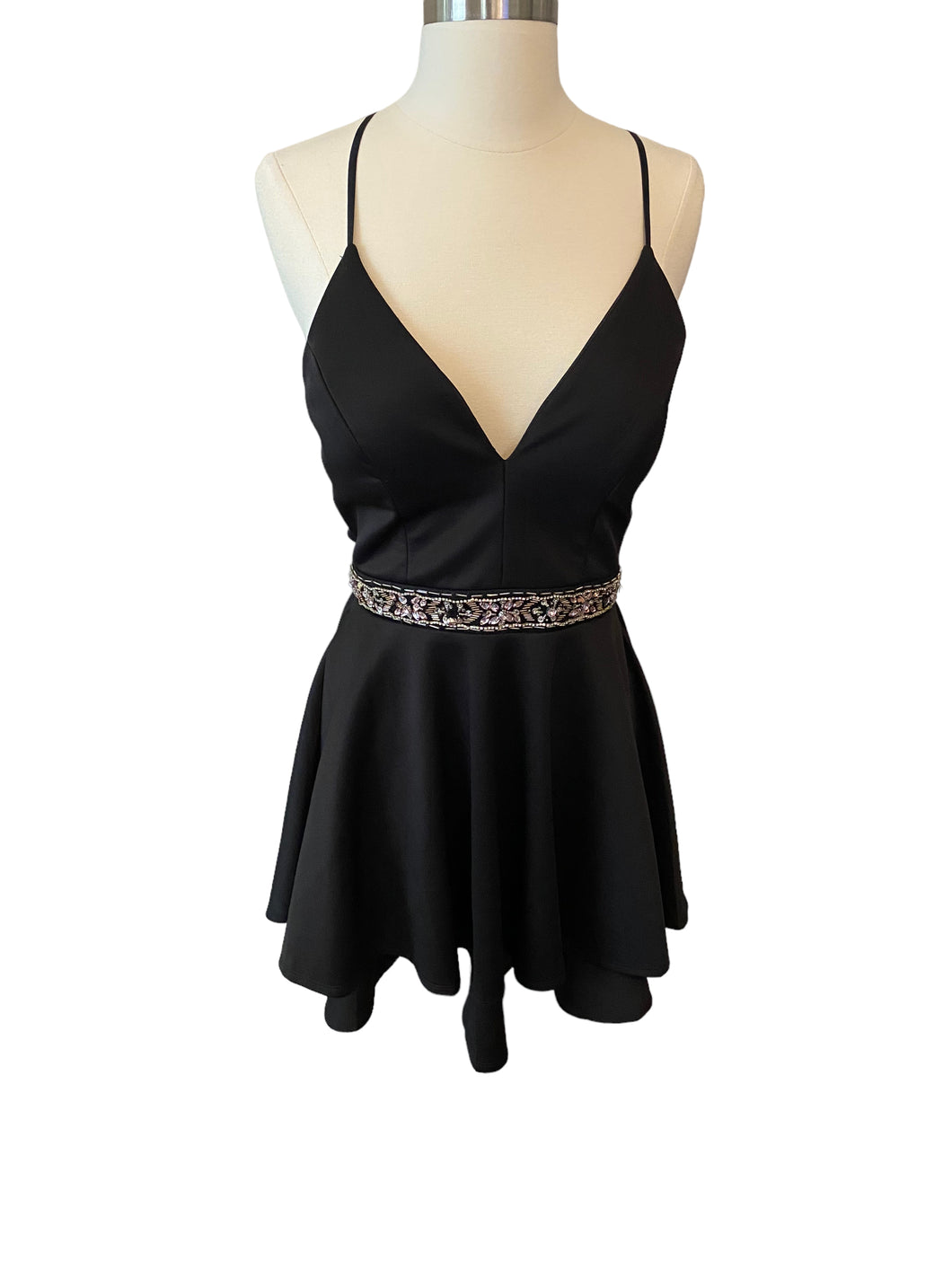 Honey and Rosie Jewel-Waist Bra Back Fit-and-Flare Dress Size 9