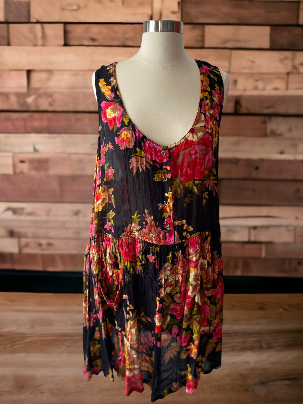 ASOS Black Floral Sleeveless Dress Size 14