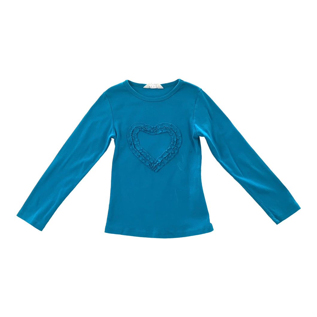 Girls IPUANG Blue Heart Shirt Size 8