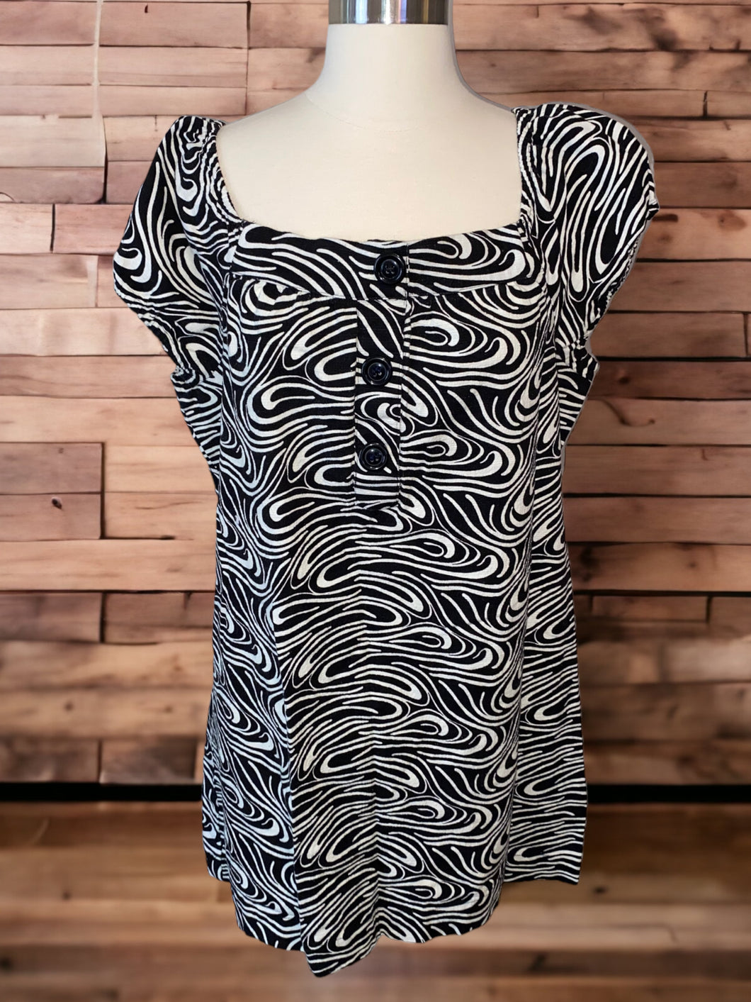 New Directions Black White Dress Size Petite XL