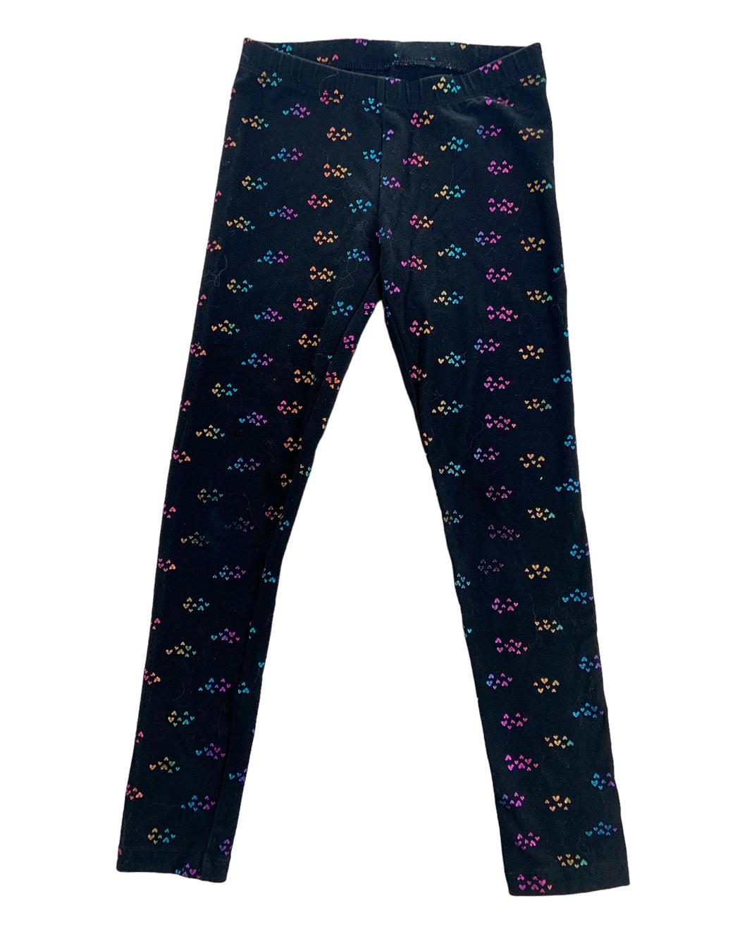 Girls Cat and Jack Heart Pattern Leggings Size 7/8