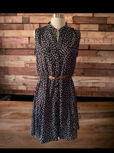 Load image into Gallery viewer, Rich and Beautiful Black Polka Dot Dress Size L
