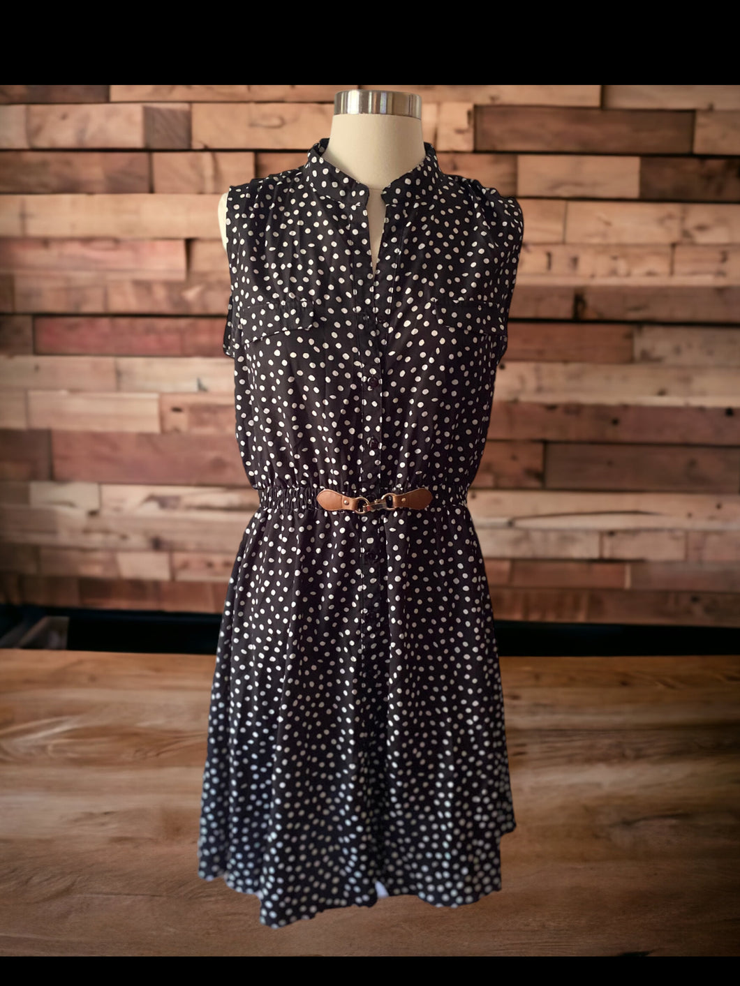 Rich and Beautiful Black Polka Dot Dress Size L