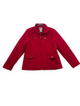 Load image into Gallery viewer, Women&#39;s Coat White Stag Quilted Red Size L 12-14
