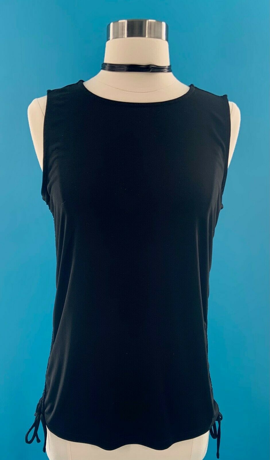 Ann Taylor Factory Women Black Sleeveless Side Tie Top M