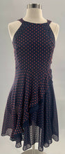 Load image into Gallery viewer, Anthropologie Eva Franco Ruffled Clipdot Dress Fit &amp; Flare Navy/Red Size 4
