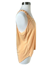 Load image into Gallery viewer, Naked Zebra Womens Tank Top Yellow Sleeveless Scoop Neck Racerback Cutout L
