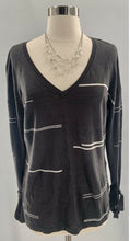 Load image into Gallery viewer, Charli Gray Linen Striped Pullover Sweater
