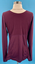 Load image into Gallery viewer, Fabletics Burgundy Lightweight L one Sleeve  Pullover.

