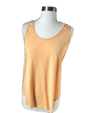Load image into Gallery viewer, Naked Zebra Womens Tank Top Yellow Sleeveless Scoop Neck Racerback Cutout L
