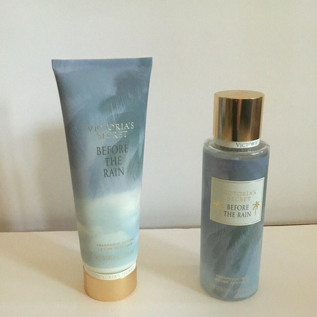 Victoria's Secret Gift Set Before The Rain Fragrance Mist and Lotion Full Size