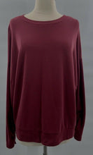 Load image into Gallery viewer, Fabletics Womens oversized Sweatshirt Red Scoop Neck Lace Up Long Sleeve M
