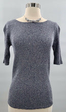 Load image into Gallery viewer, Ann Taylor Womens Pullover Sweater Gray Melange Short Sleeve Boat Neck Cotton M
