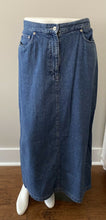 Load image into Gallery viewer, Vintage Marsh Landing Denim Blue Jean Long  5 Pocket Skirt  Slit 12 100% Cotton
