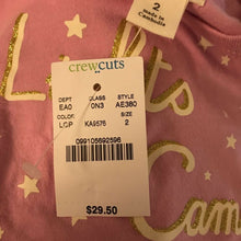 Load image into Gallery viewer, Crewcuts Girls T-Shirt Pink Glitter Lights Camera Sparkle Long Sleeves 2 New
