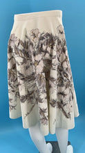Load image into Gallery viewer, White House Black Market Full Skirt Taupe Gray Floral Sequined Lined Size 8
