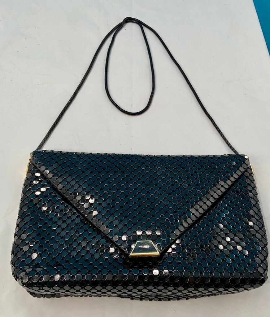 Le Regale Womens Crossbody Envelope Bag Black Sling Flap Embellished Evening