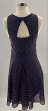 Load image into Gallery viewer, Anthropologie Eva Franco Ruffled Clipdot Dress Fit &amp; Flare Navy/Red Size 4
