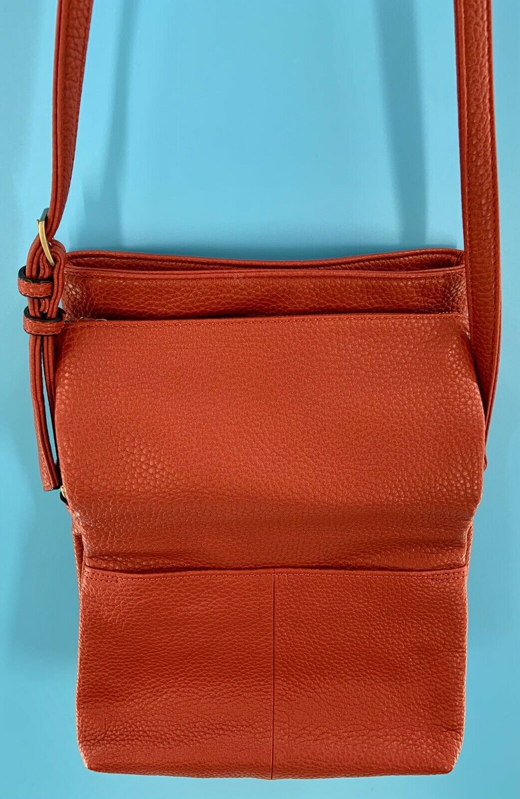 Tignanello Dark Red Pebbled Leather Purse Organizer Handbag GUC