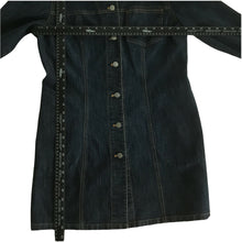Load image into Gallery viewer, CHICOS Dark Wash Denim Long Sleeve Dress Size 1 button front
