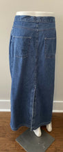 Load image into Gallery viewer, Vintage Marsh Landing Denim Blue Jean Long  5 Pocket Skirt  Slit 12 100% Cotton
