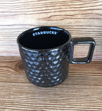 Load image into Gallery viewer, Starbucks 2019 Ceramic Mug Shiny Black Silver Holiday Limited Edition 12 Oz
