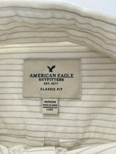 Load image into Gallery viewer, American Eagle Button Down Core Flex Striped Classic Fit  Dress Shirt Medium New
