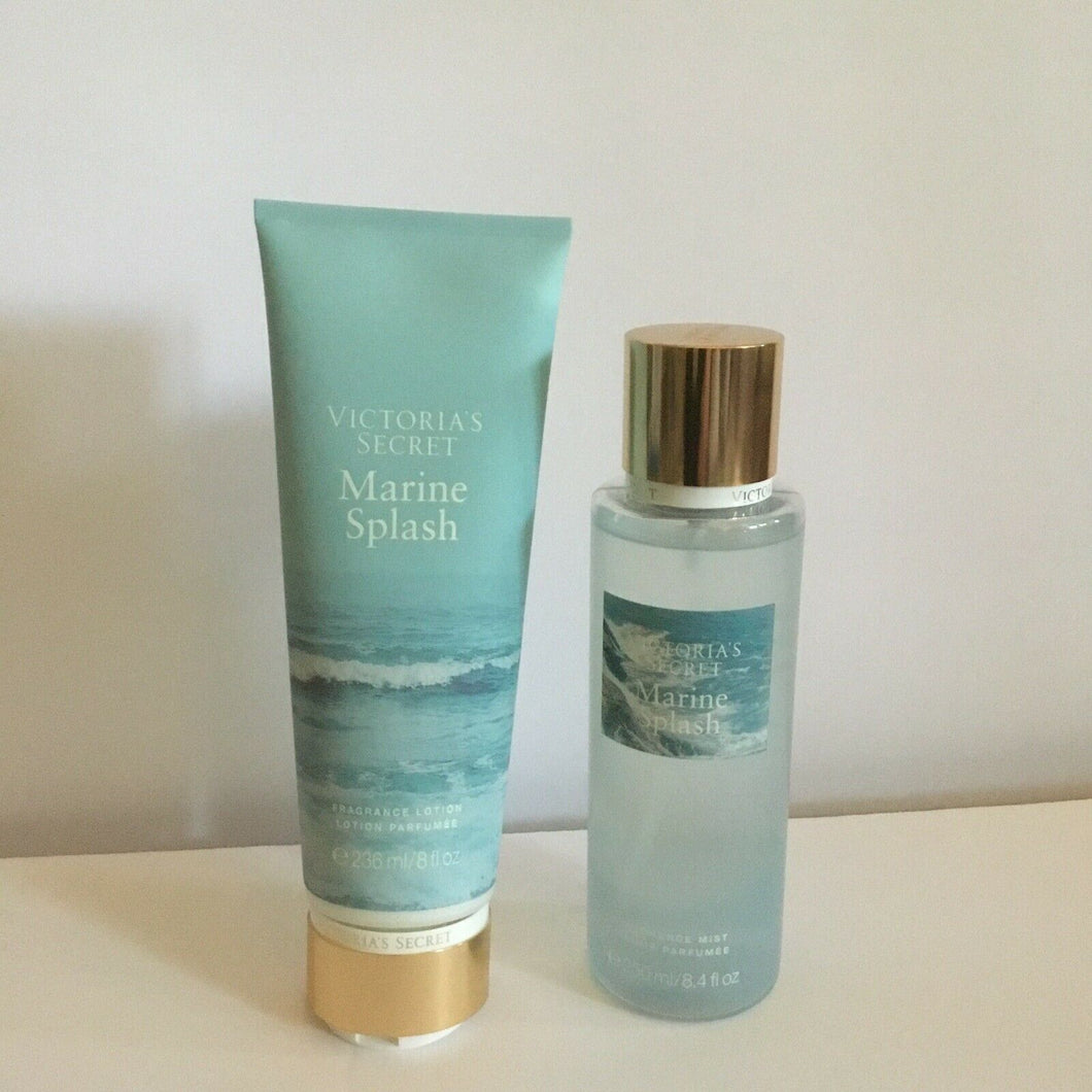 Victoria's Secret Gift Set Marine Splash Fragrance Mist and Lotion Full Size