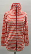 Load image into Gallery viewer, Helly Hansen Womens Jacket Orange Pink Stripe Full Zip Up High Neck Pockets S
