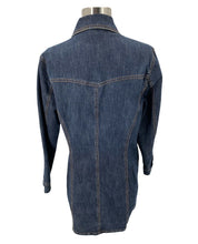 Load image into Gallery viewer, CHICOS Dark Wash Denim Long Sleeve Dress Size 1 button front

