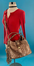Load image into Gallery viewer, G.I.L I Large Snakeskin Patte Leather Bag Purse Cross Body Excellent Cond GILI
