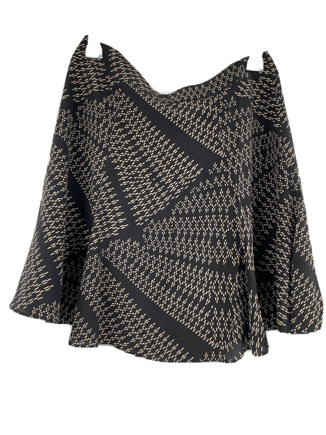J. Crew 365 Black Tan Flowing Silk Lined Skirt  Size 4 Excellent Condition Cute!