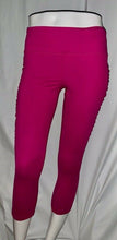 Load image into Gallery viewer, Tsu.ya Womens Rachel Capri Leggings Hot Pink Wide Waistband Activewear Pants M
