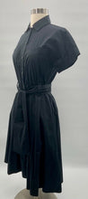 Load image into Gallery viewer, Banana Republic Belted A Line Dress Black Stretch Knee Length Band Collar 0

