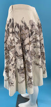 Load image into Gallery viewer, White House Black Market Full Skirt Taupe Gray Floral Sequined Lined Size 8
