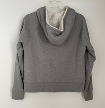 Load image into Gallery viewer, Women&#39;s Gap Sherpa Lined Full Zip Hoodie Pink Plaid Logo Size Small
