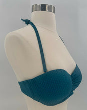 Load image into Gallery viewer, Shade &amp; Shore Bikini Teal Top 34D Bottom Medium Excellent Removable Straps
