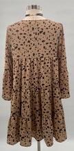 Load image into Gallery viewer, &amp; merci Womens A Line Dress Animal print Tiered Short V Neck Long Sleeve S
