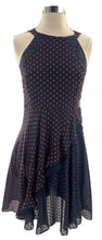 Load image into Gallery viewer, Anthropologie Eva Franco Ruffled Clipdot Dress Fit &amp; Flare Navy/Red Size 4

