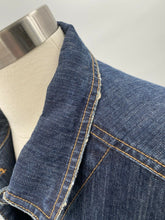 Load image into Gallery viewer, CHICOS Dark Wash Denim Long Sleeve Dress Size 1 button front
